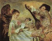 Jean-Antoine Watteau The Music Lesson France oil painting reproduction
